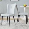2 Light Gray Modern Dining Chairs, 89 Cm High, PU, Black Metal Legs, Available In Multiple Colors, Suitable for Office, Restaurant, Etc.