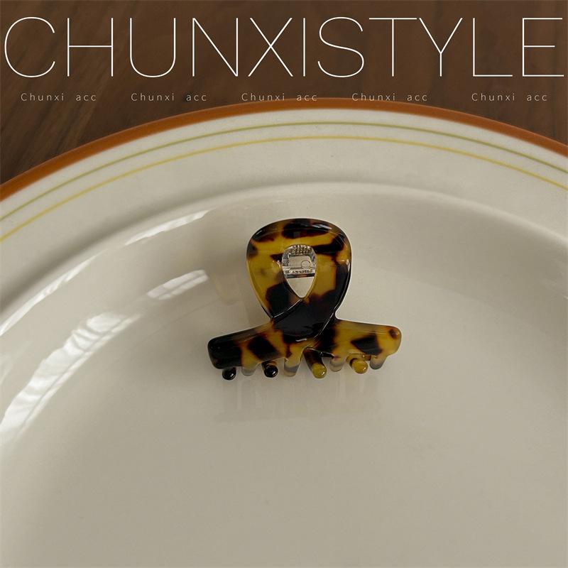 Dark Series Tortoiseshell Leopard Acetate Claw Clip: Large/Medium Hair Clip for Women