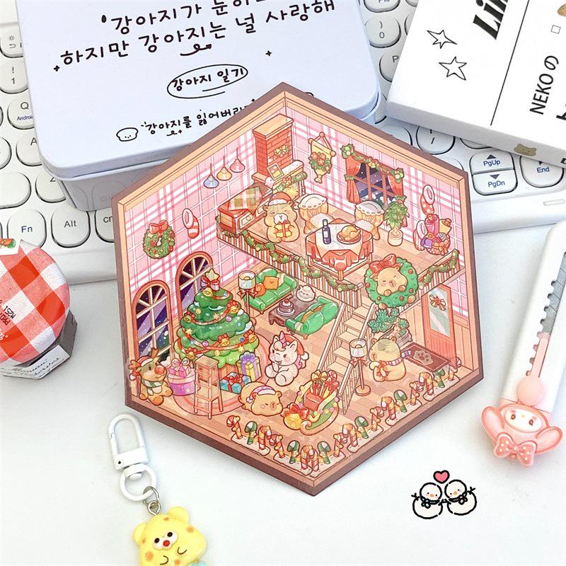 Handmade 3D Layered Children's Scenery Stickers for Bullet Journals