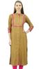 Phagun Womens Rayon Straight Tunic Kurta Open Front Kurti Mandarin Collar Indian