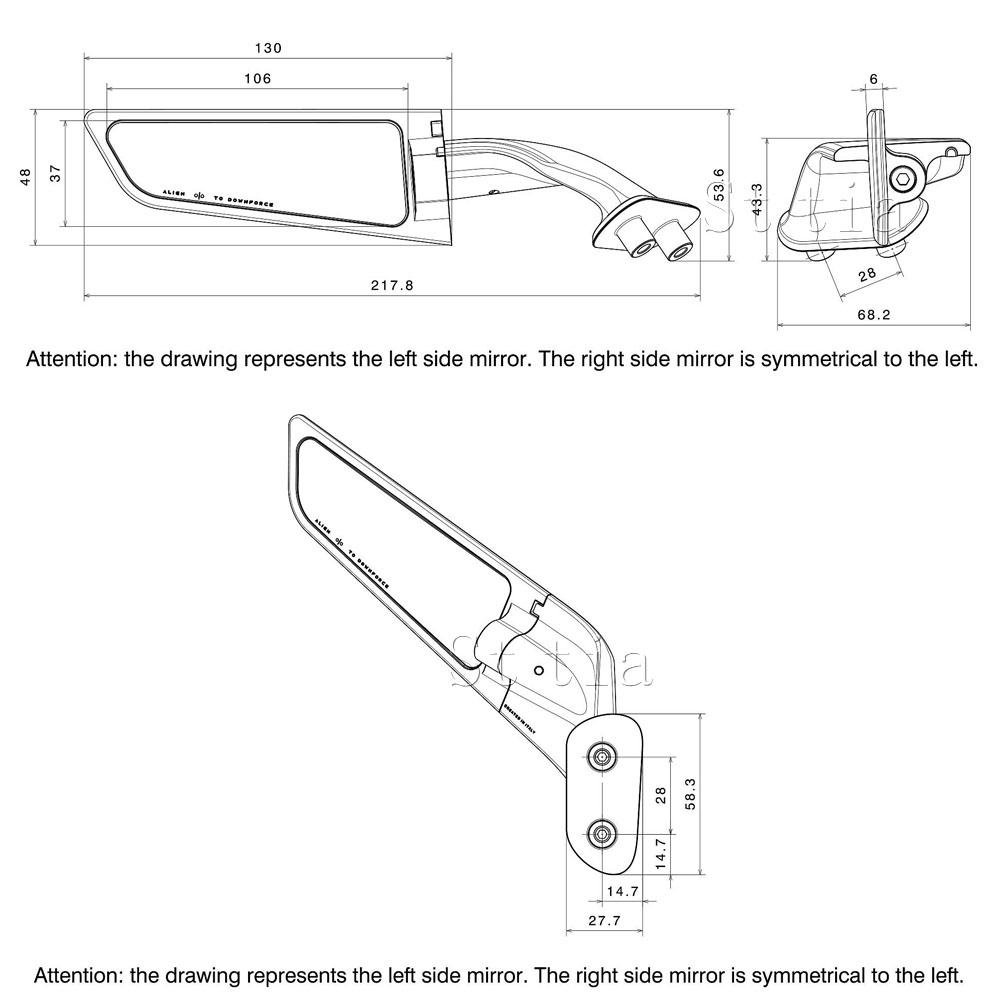 For BMW S1000RR S1000 RR s1000rr 2009-2018 Motorcycle Mirror Modified Wind Wing Adjustable Rotating Rearview Mirror