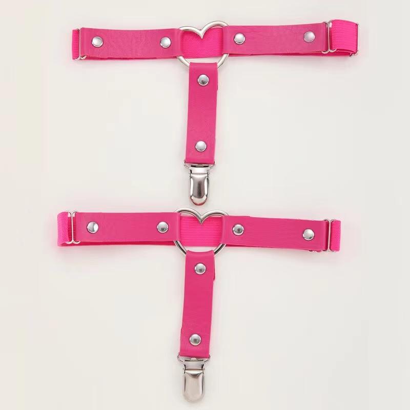 

Женские подвязки в готическом стиле в стиле панк, сердце, эластичная подвязка из искусственной кожи для женщин, кольцо, одежда, аксессуар, подтяжки для ног, сексуальные подвязки Fits Weight розы красного