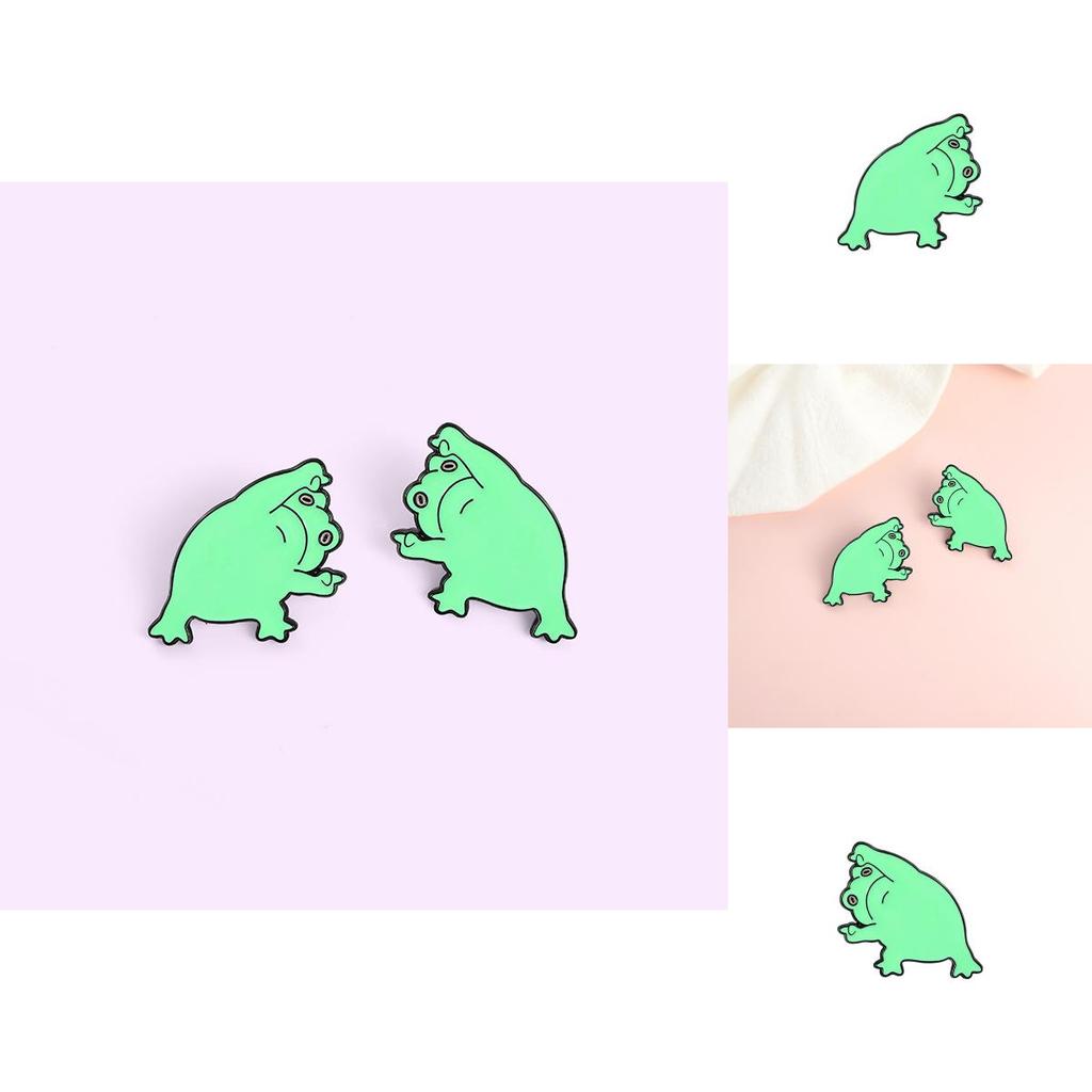 Cute Charming Frog Shaped Enamel Badge Unique Alloy Brooch For Accessories Fashionable