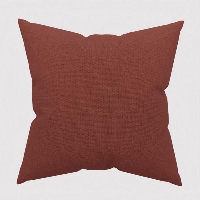 Coussin décoratif 45x45 cm Eclipse brique, par Soleil d'ocre