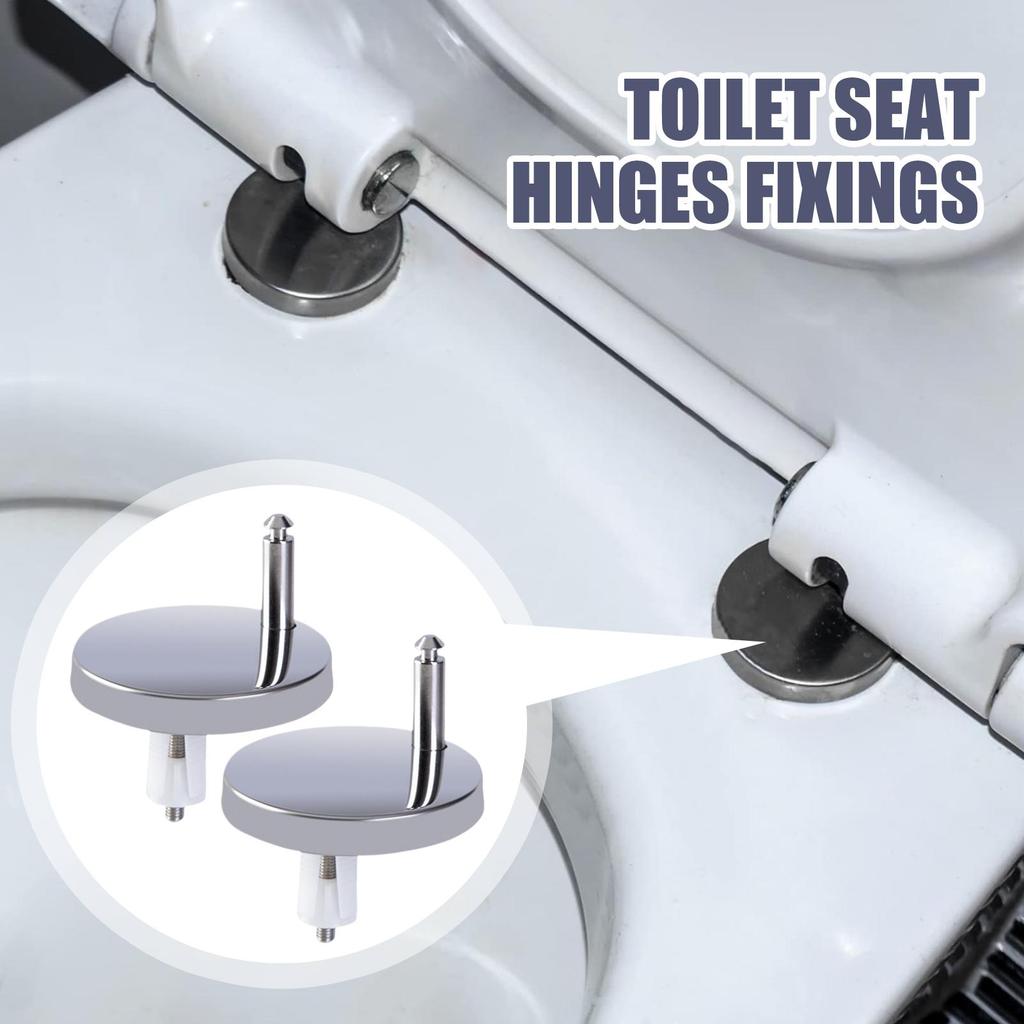 2Pcs Toilet Seat Hinges Universal Seat Top Fix Hinge Stainless Steel Replacement Toilet Seat Parts Mounting Connector Attachme