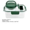 Salad Jar with 4-Compartment Spice Box Leak-Proof Meal Prep Container with Built-in Dressing Section BPA-Free Plastic Salad Container