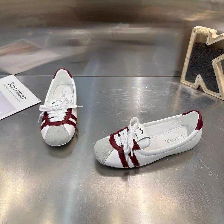Soft-soled Casual Women's Shoes 2025 New Spring and Summer Shallow Mouth Flat-soled Ballet Little White Shoes Simple and Comfortable German Training