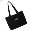 X7XC Fashionable Color Corduroy Handbag Spacious Shoulder Bag With Pocket