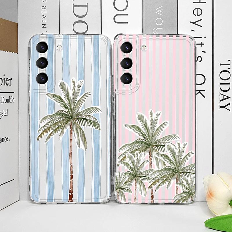 Creative Palm Coconut Tree Striped Pattern Phone Case for Xiaomi Redmi Note 14 Pro Plus 13 12 11 10 15 PRO+ 14C 13C Soft Covers