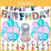 Paper Mermaid Party Decor Ocean Animal Birthday Banner Cake Topper Balloon Set