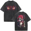 Washed Vintage Anime Demon Slayer Serpent Hashira Iguro Obanai Graphic T-shirts Men Women Clothing Cotton Short Sleeve T Shirts