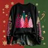 Women's Fashion Long Sleeve Crewneck Pullover Sweatshirt with Christmas Print Top