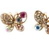 Les Trésors De Lily [K9778] - Designer Earrings 'Butterflies' White Rose Gold - 21x15 Mm