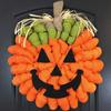Wall Hanging Pumpkin Burlap Wreath Linen Halloween Pumpkin Wreath Decorative   Christmas