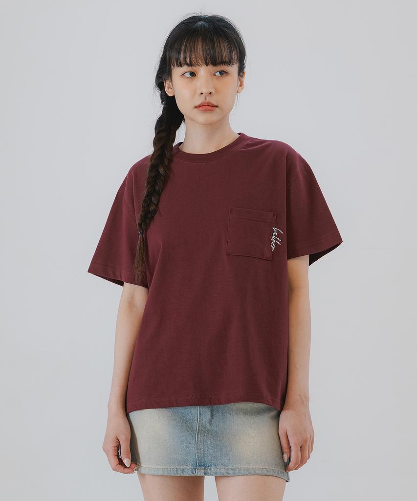 BAKKEN Pocket Logo Short-Sleeve T-Shirt Bk3976_Wine