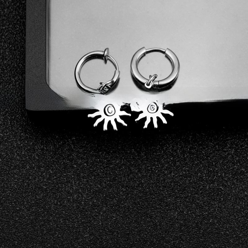 Clips d'oreille soleil en acier inoxydable pour hommes - Boucles d'oreilles personnalisées & Accessoires de piercing