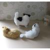 Simulated Cat Set: Three Handmade Imitation Fur Cats for Creative Home Decoration