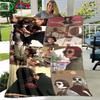 Hot Famous Movies Leon Jean Pattern Blanket Flannel Thin Blanket Portable Home Travel Office Lunch Break Blanket Birthday Gift