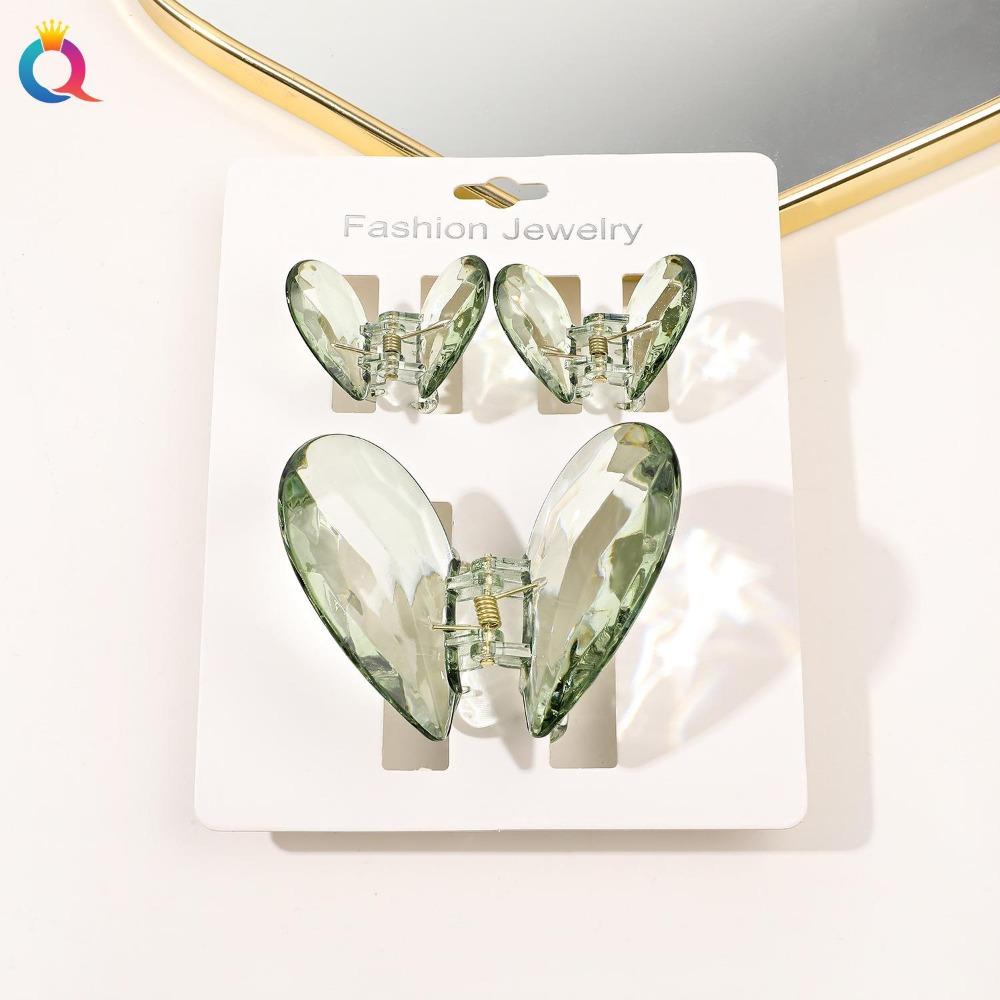 

3 шт./компл. прозрачная акриловая заколка-бабочка для волос с милым сердечком любви, нескользящая заколка для волос для женщин и девочек, зажим для волос на затылке