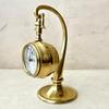 Brass Finish Stand Clock Tabletop Desk  Office Home Decor Timepiece  Collectible Gift Item