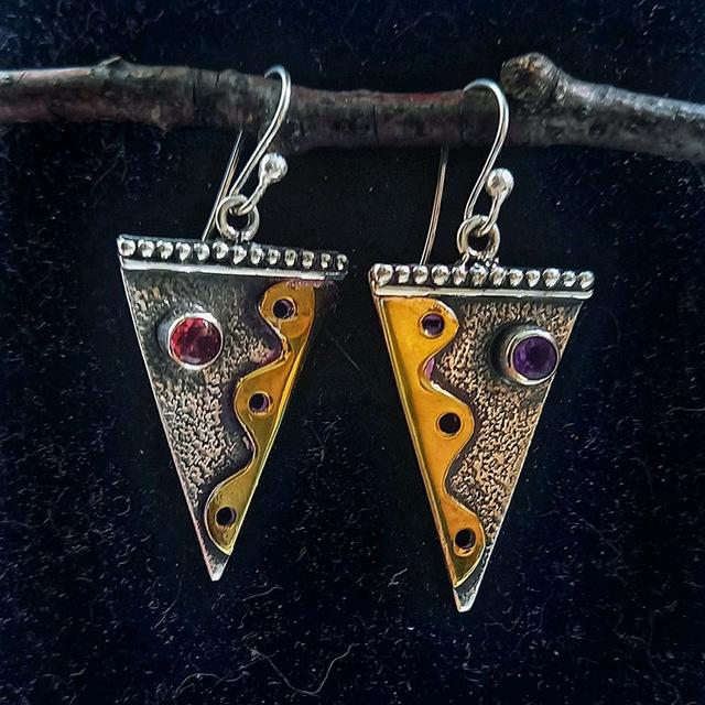 

Винтажные красные и зеленые круглые серьги с лунным камнем для женщин, серебряные серьги в стиле ретро в этническом стиле, богемные ювелирные аксессуары, висячие серьги