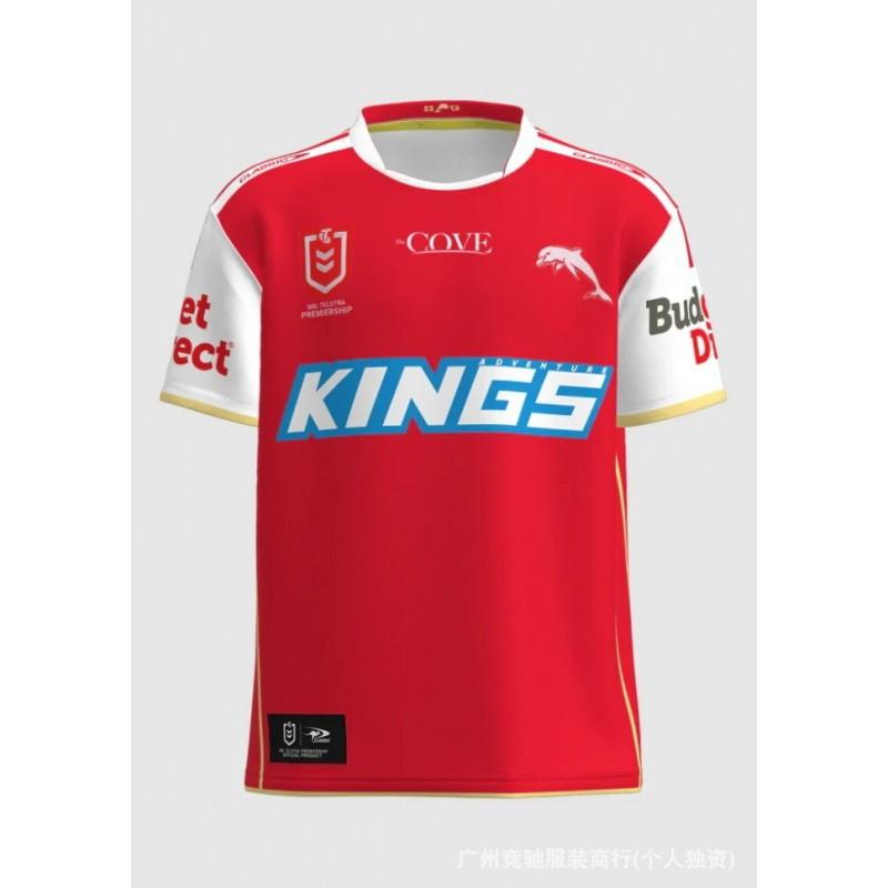 2026 NRL Dolphins Φανέλα Προπόνησης Ράγκμπι Ανδρική Κοντομάνικη Performance Μπλούζα Εντός Εκτός Έδρας Ομάδας Αθλητικά Ρούχα
