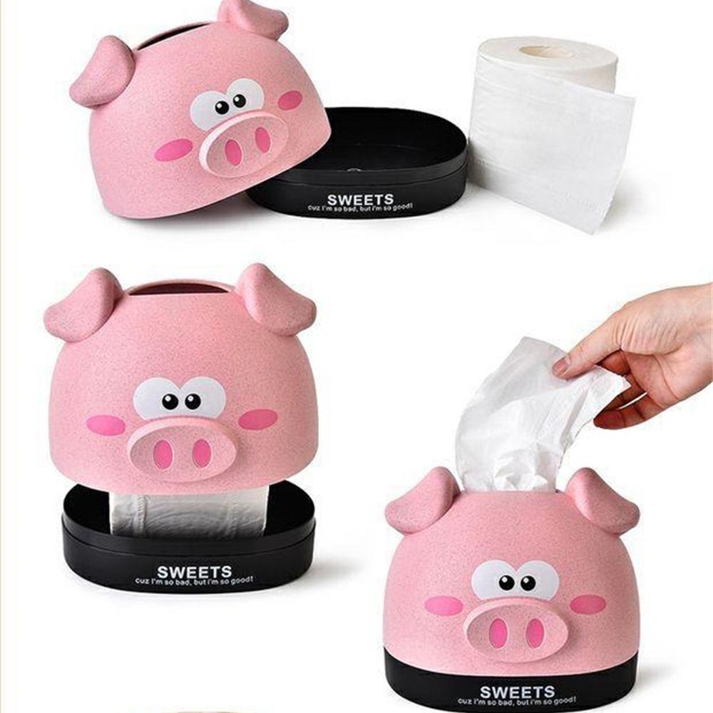 Cartoon-Aufbewahrungsbox, Weizen-Orange, Papierbox, Aufbewahrungs-Organizer, Schwein, Taschentuchbox, Halter, Rosa/Beige, Taschentuchbox, Serviettenhalter, Haushalt