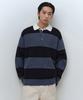 Ribbed Stripe Rugby Knit [Navy/Sky Blue]