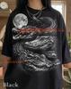 Crocodile Alligator Reptile Full Moon Comfort Colors® Tshirt, Swamp Predator Wildlife Nature Animal Lover Vintage Art Faded Tee