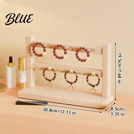 Earring Ring Storage Wooden Jewelry Organizer Durable Display Stand Multiple Layers Space Rustic Wood Saving Rack for Necklaces Bracelets