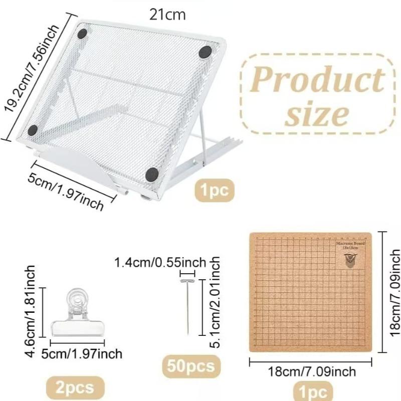 Macrame Soard Braided Rope Grid Soft Backing Board DIY Wool Cotton Rope Braided Board Cork Board 53PCS