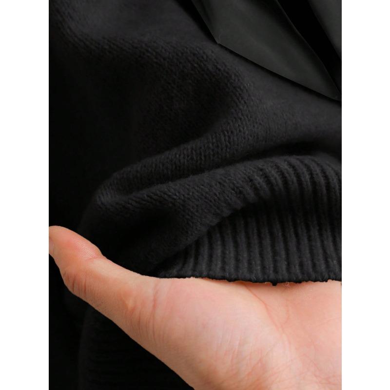 Women Loose V Neck Bow Thick Knitted Casual Sweater Outerwear