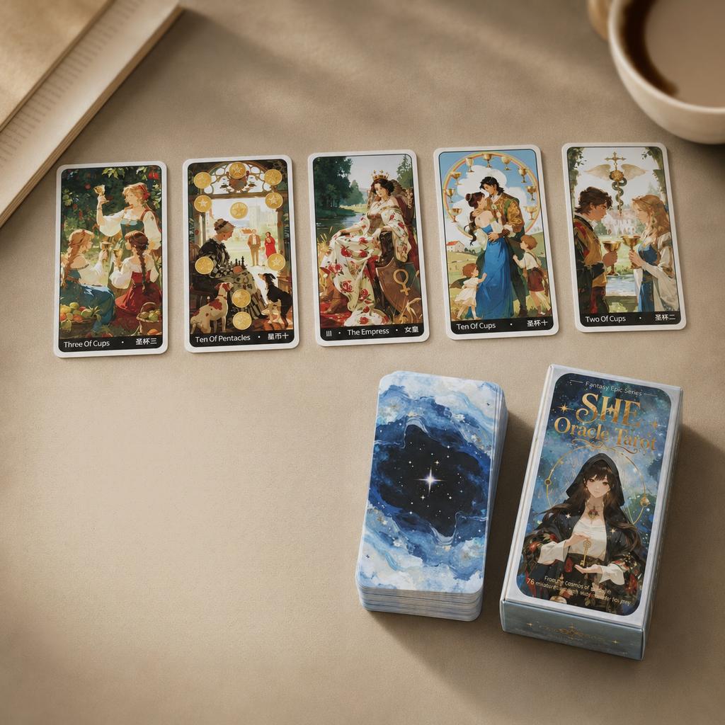 High Quality 2026 New Beginner Portable She Oracle Tarot Cards 46 × 84mm Oracle Rider Waite Mini Tarot Luxury Professional