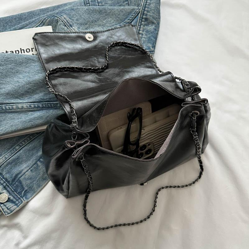 Retro Korean Style Handbag Pu Chain Crossbody For Daily Use