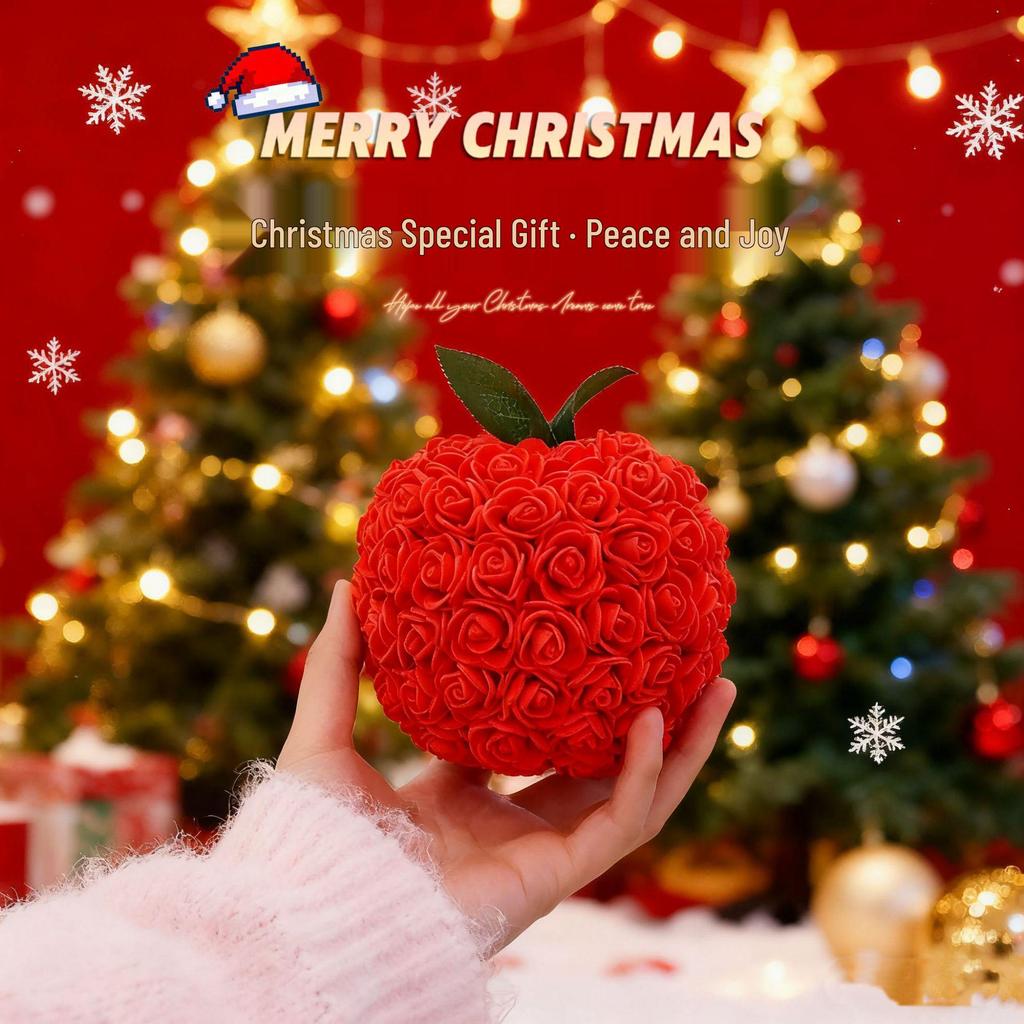 New Year's Eve Santa Claus Everlasting Flower & Peace Apple Gift Box Set for Kids