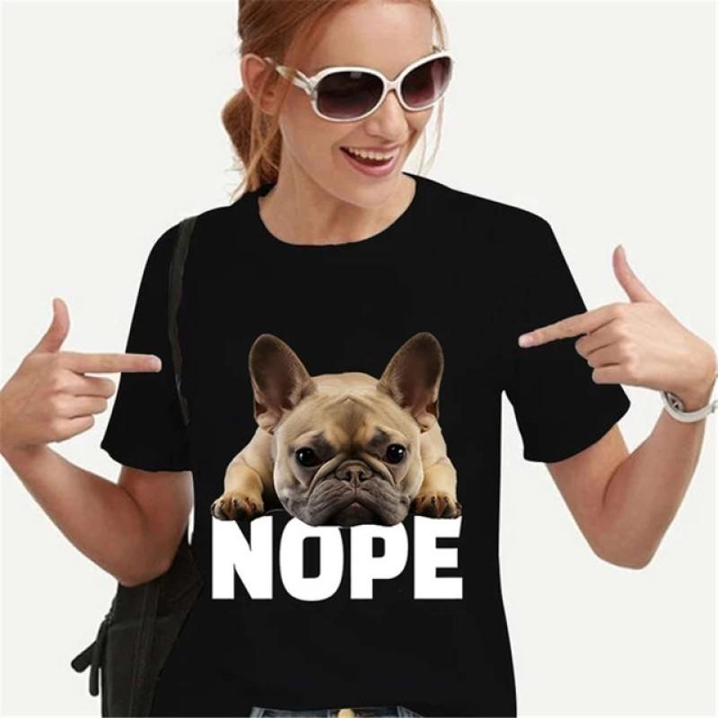 T Shirt for Women Teens Tees French Bulldog Printing Multi Color Unisex Clothes Vintage Men's Streetwear Daily Style Fashion