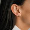 12 Pairs Mini Small Hoop Earrings Flat Back Stud Earrings 316L Stainless Steel Hoop Earrings for Women Men, Gold