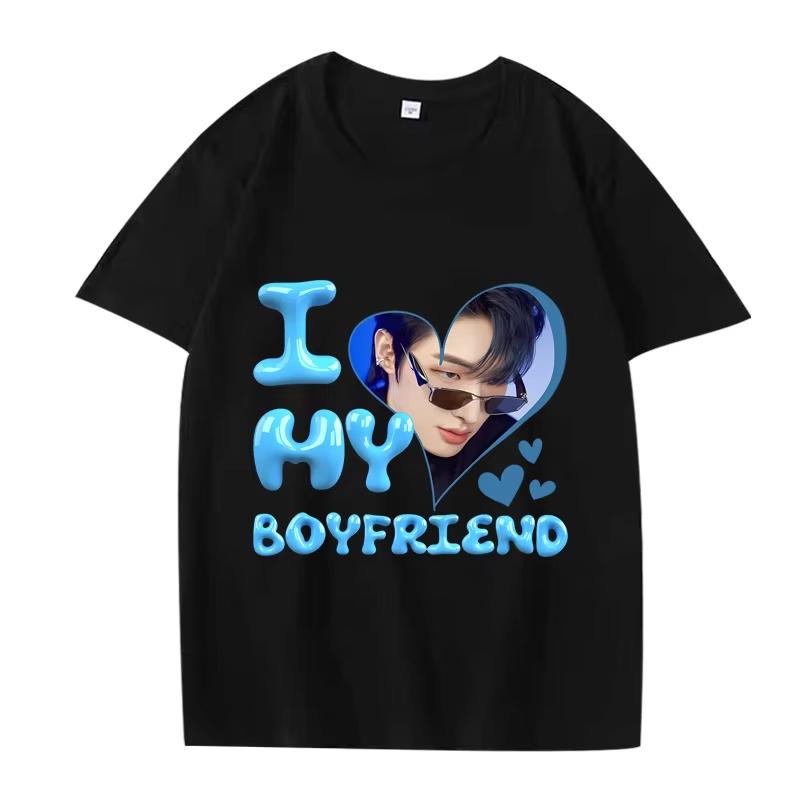 

I Love My Boyfriend Mingi ATEEZ Kpop T Shirt Women Streetwear Short Sleeve Summer Print Unisex Tops S