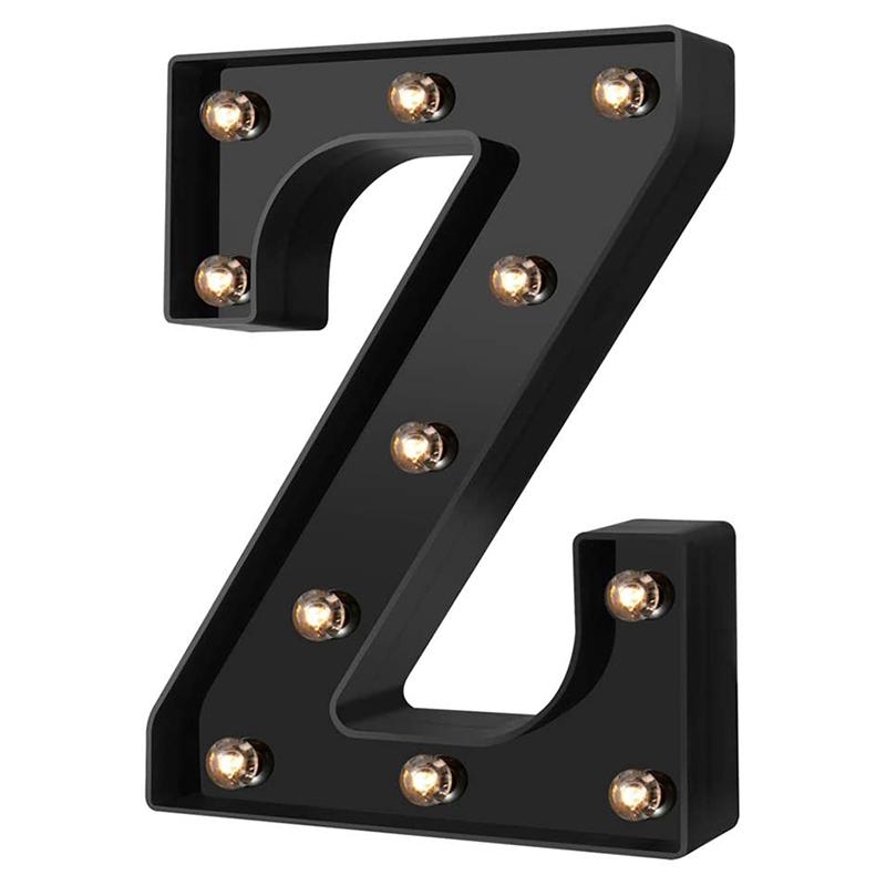 LED Black Letter Light 26 English Night Light Large Luminous Alphabet Lights Wedding Modeling Lamp For Party Birthday Home Bar