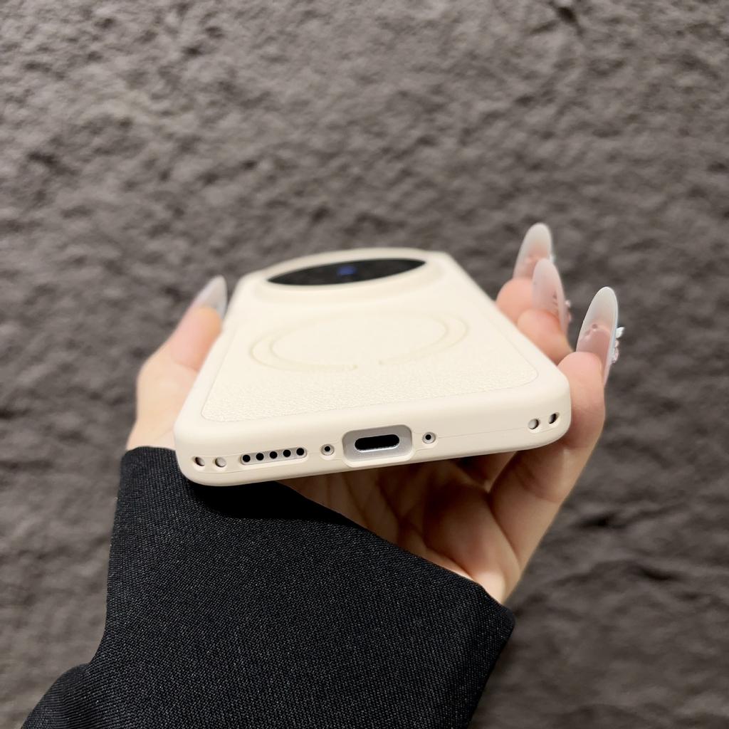 Applicable to vivoX300pro plain leather magnetic mobile phone case contrasting color creative VIVOX300U anti-drop protective case x300