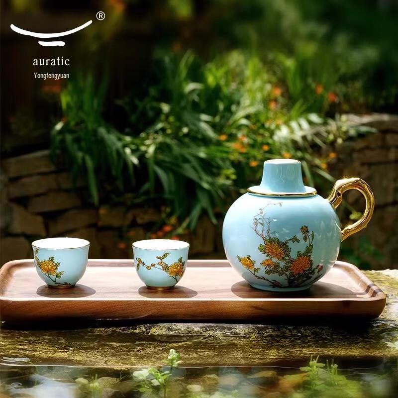 

Auratic Madam Porcelain West Lake Blue Liquor Set