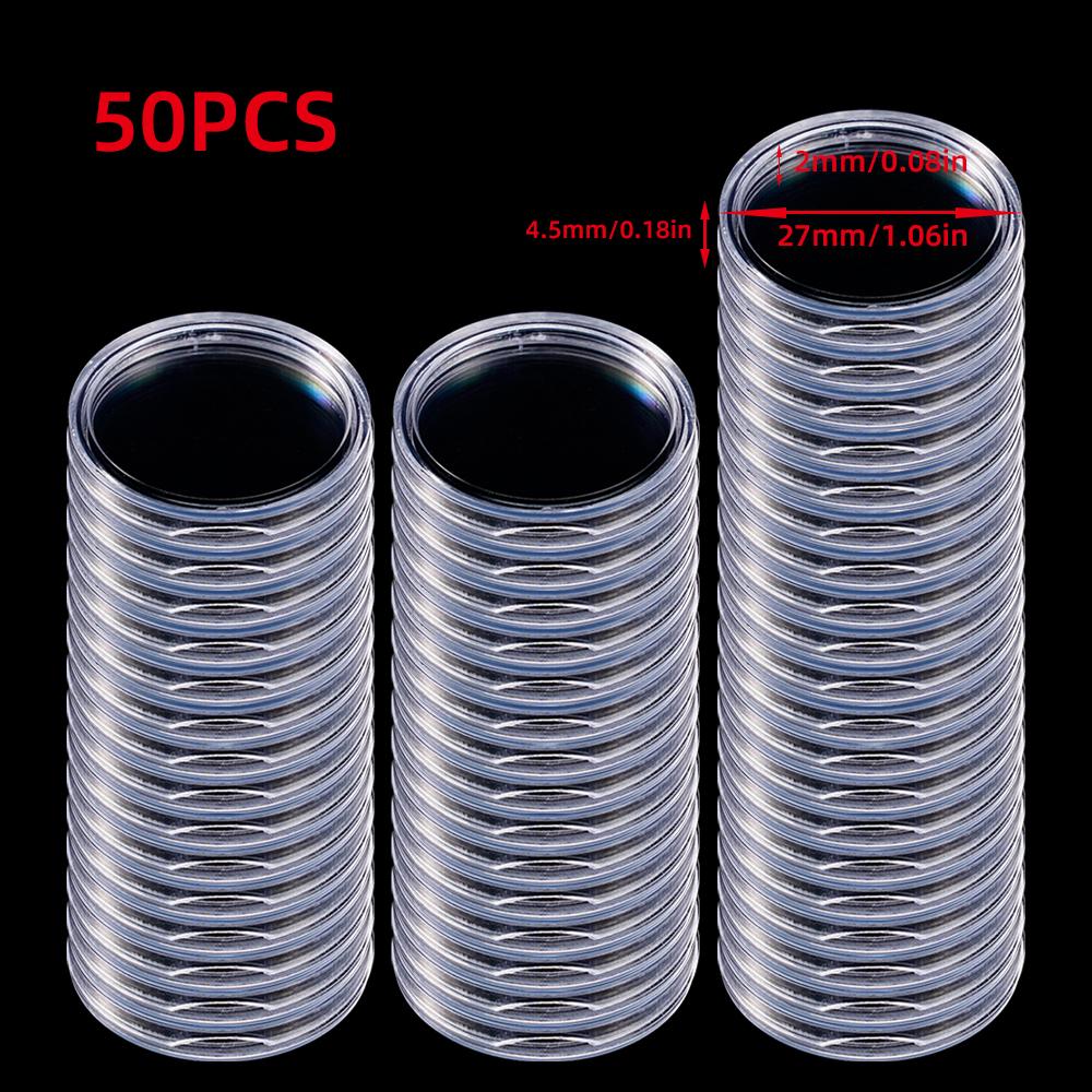 10/50/100Pcs 19-33mm Transparent Coin Cases Holder Coin Collecting Box Case Coins Storage Capsules Protection Boxes Container