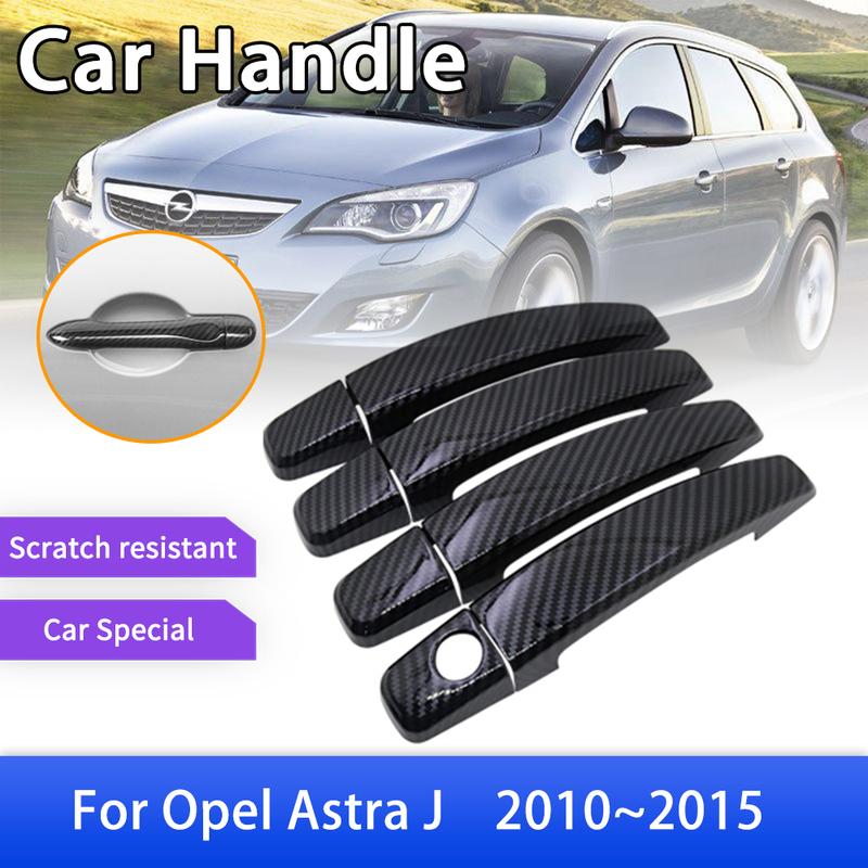 for Opel Astra J P10 2010 2011 2012 2013 2014 2015 Vauxhall Holden Carbon Fiber Door Handle Cover Trim Car Accessories Stickers