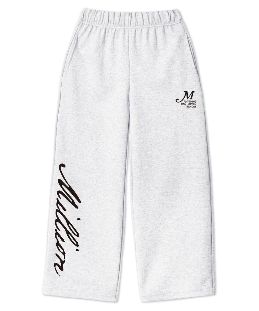 MILLION DAY Flowing-Logo Wide Pants