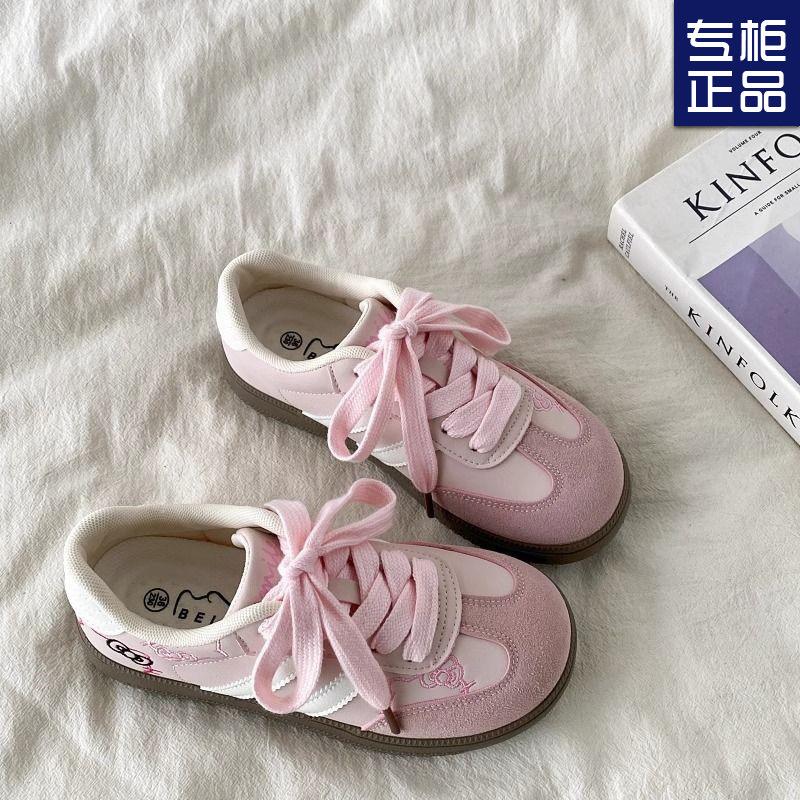 Niche Chic Versatile Casual Board Shoes Trend 2025 Early Spring New Korean Cute KT Cat Embroidery German Training Shoes Women