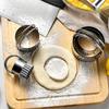 5Pcs Biscuit Cutter Set Stainless Steel Biscuit Mold Set with Handle Cookies Cutter Kit Nonstick Cookies Mold Baking Dough Tool