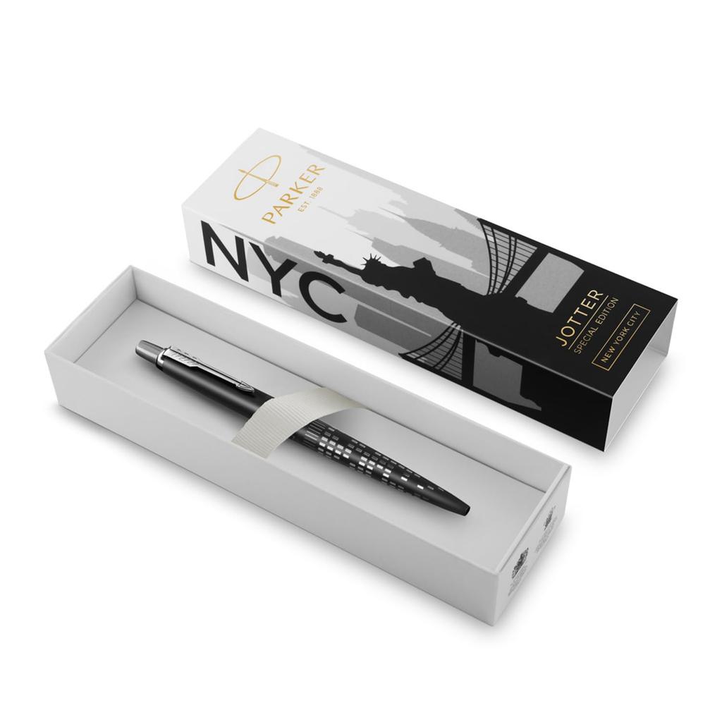 PARKER Jotter Special Edition New York Black CT Ballpoint Medium Gift Premium Authentic Product Number 2187558 Pen, Nib, Oil-Based, Boxed, Quality,
