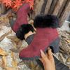 Autumn Solid Color Plush High Heel Ankle Boots for Women, Sizes 35-42