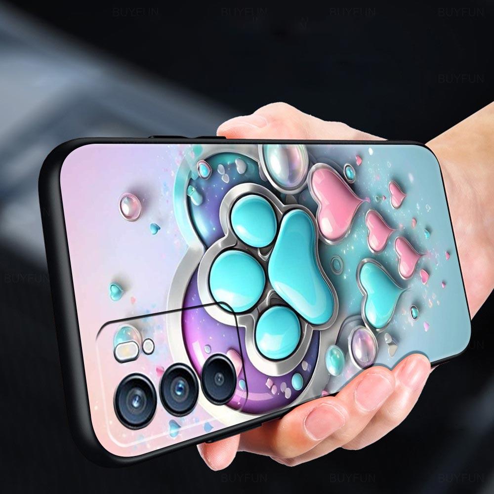 Og Paw Print Aesthetics Phone Case For Oppo Reno 13 12 11 10 7 F Find X5 X6 A98 A80 A79 A78 A57 A54 A31 A17 Pro Soft TPU Cover