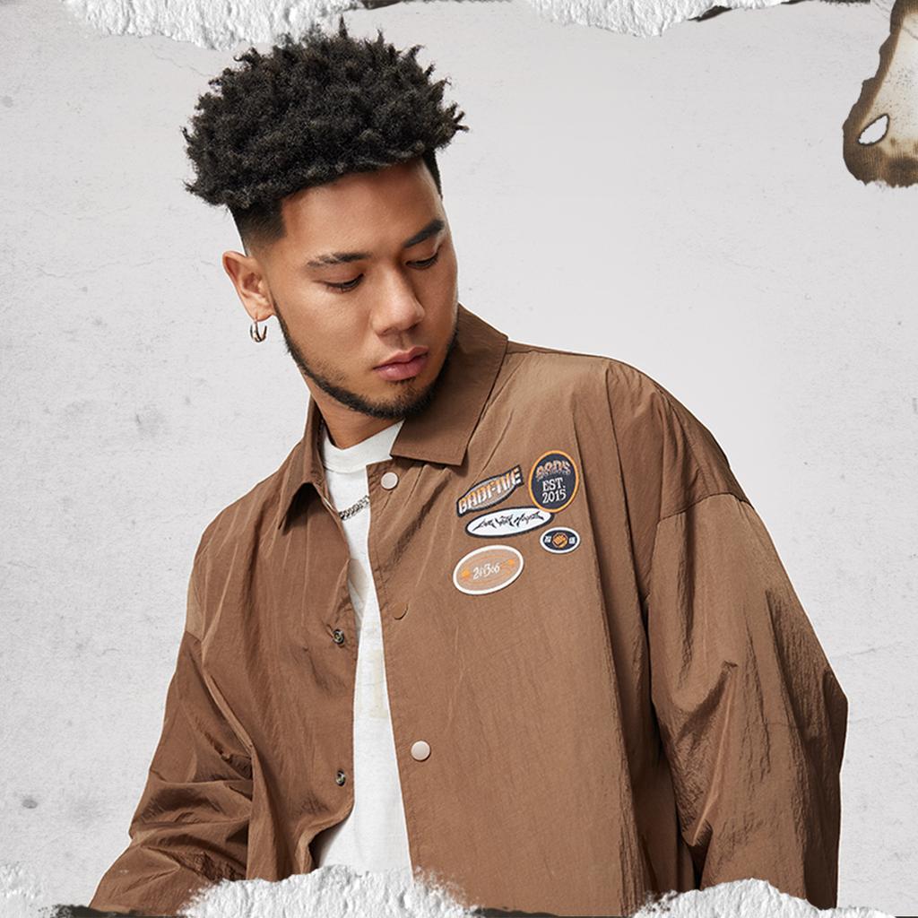 Li Ning Basketball Series American Vintage Water-Resistant Cardigan Long Sleeve Loose Casual Versatile Early Autumn Jacket Men Jackets Brown AFDU209-6